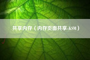 共享内存（内存页面共享-KSM）