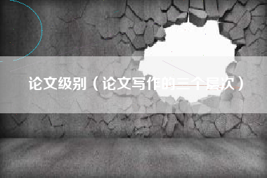 论文级别（论文写作的三个层次）