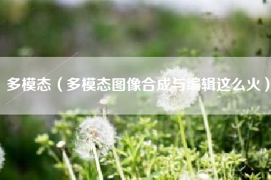 多模态（多模态图像合成与编辑这么火）