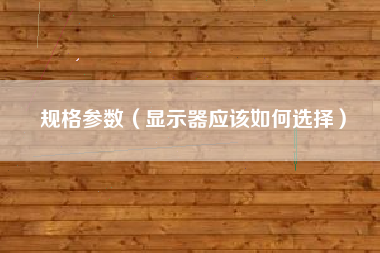 规格参数（显示器应该如何选择）
