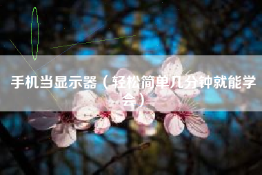 手机当显示器（轻松简单几分钟就能学会）