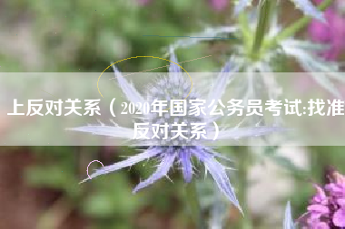 上反对关系（2020年国家公务员考试:找准反对关系）