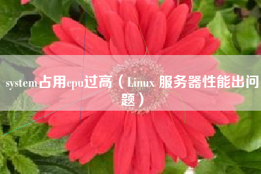 system占用cpu过高(Linux 服务器性能出问题)