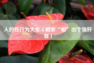 人的性行为大全(相亲“相”出个强奸罪)