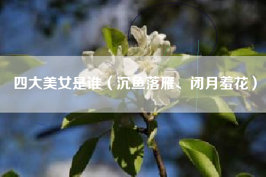 四大美女是谁(沉鱼落雁、闭月羞花)