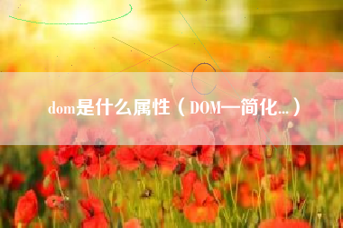 dom是什么属性（DOM—简化...）