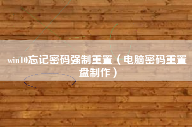 win10忘记密码强制重置（电脑密码重置盘制作）