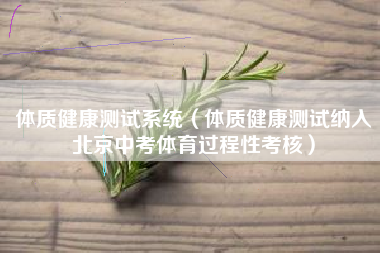 体质健康测试系统（体质健康测试纳入北京中考体育过程性考核）