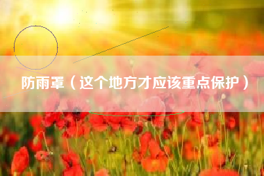 防雨罩(这个地方才应该重点保护)