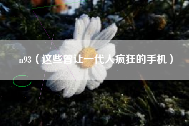 n93（这些曾让一代人疯狂的手机）