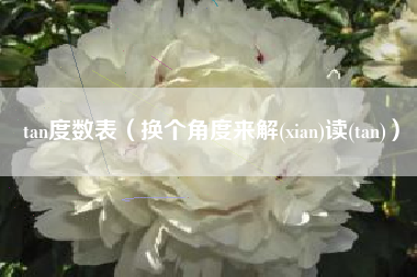 tan度数表（换个角度来解(xian)读(tan)）