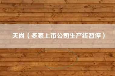 天尚(多家上市公司生产线暂停)