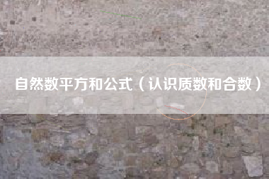 自然数平方和公式(认识质数和合数)