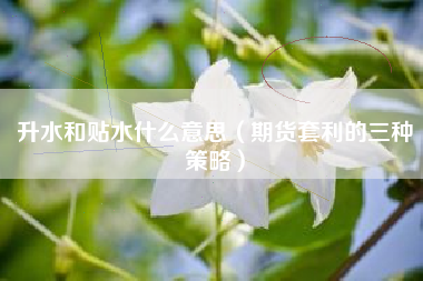 升水和贴水什么意思（期货套利的三种策略）