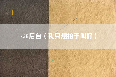 wifi后台(我只想拍手叫好)