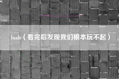 lnab（看完后发现我们根本玩不起）