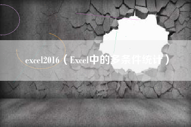 excel2016（Excel中的多条件统计）