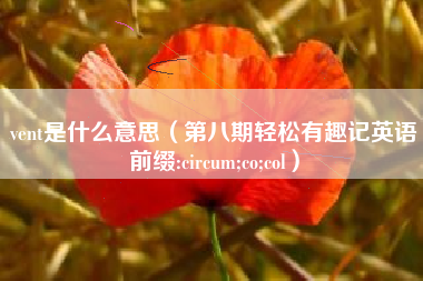 vent是什么意思(第八期轻松有趣记英语前缀:circum;co;col)