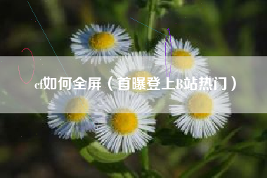 cf如何全屏（首曝登上B站热门）