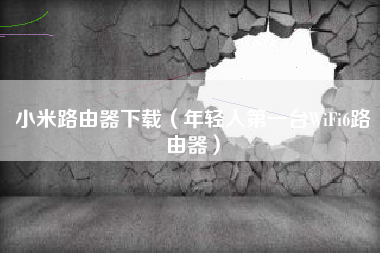 小米路由器下载（年轻人第一台WiFi6路由器）