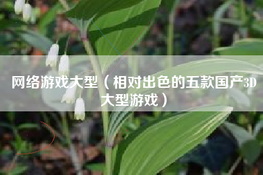 网络游戏大型(相对出色的五款国产3D大型游戏)