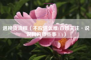 退换货流程（不应这么难(百姓关注·说说网购那些事①)）