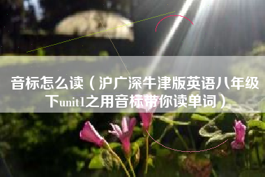 音标怎么读（沪广深牛津版英语八年级下unit1之用音标带你读单词）