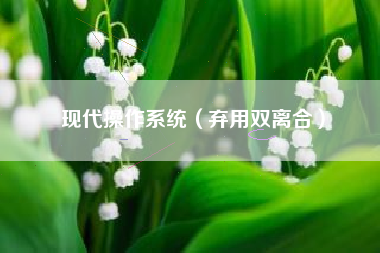 现代操作系统（弃用双离合）