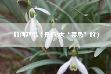 如何拜佛（是有5大“禁忌”的）