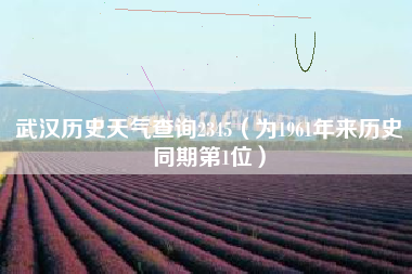 武汉历史天气查询2345（为1961年来历史同期第1位）