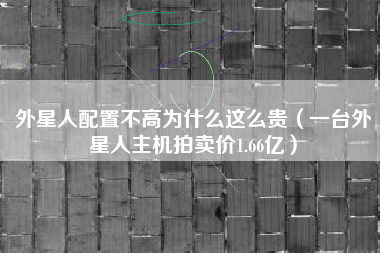 外星人配置不高为什么这么贵(一台外星人主机拍卖价1.66亿)