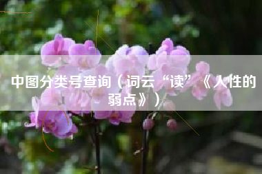 中图分类号查询（词云“读”《人性的弱点》）