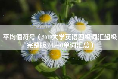 平均值符号（2019大学英语四级词汇超级完整版 ( L~O单词汇总）