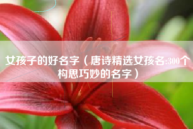女孩子的好名字(唐诗精选女孩名:300个构思巧妙的名字)