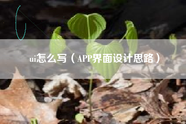 ui怎么写(APP界面设计思路)