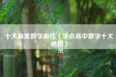 十大最美数学曲线(学会高中数学十大绝招)