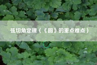 弦切角定理（《圆》的重点难点）