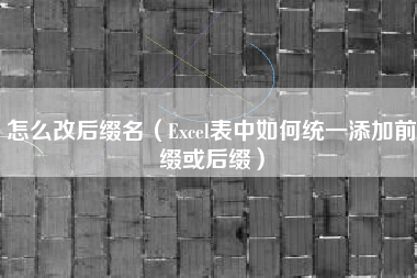 怎么改后缀名（Excel表中如何统一添加前缀或后缀）