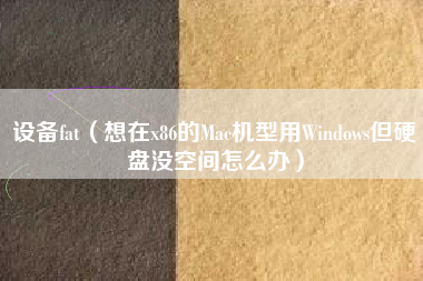 设备fat(想在x86的Mac机型用Windows但硬盘没空间怎么办)