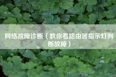 网络故障诊断(教你看路由器指示灯判断故障)