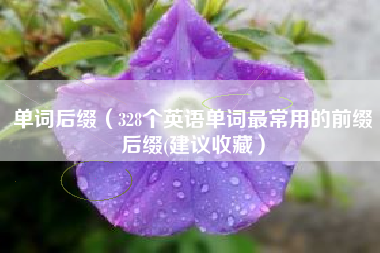单词后缀（328个英语单词最常用的前缀后缀(建议收藏）