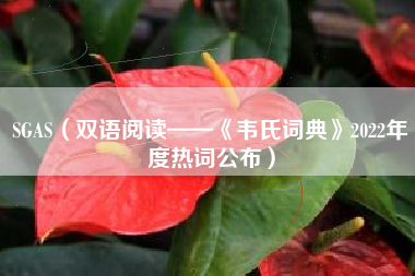 SGAS(双语阅读——《韦氏词典》2022年度热词公布)