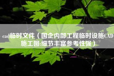 cad临时文件（国企内部工程临时设施CAD施工图:细节丰富参考性强）