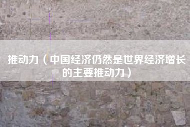 推动力（中国经济仍然是世界经济增长的主要推动力）