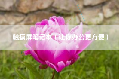 触摸屏笔记本(让你办公更方便)