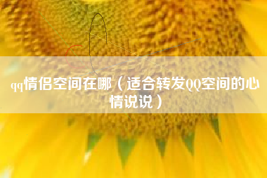 qq情侣空间在哪(适合转发QQ空间的心情说说)