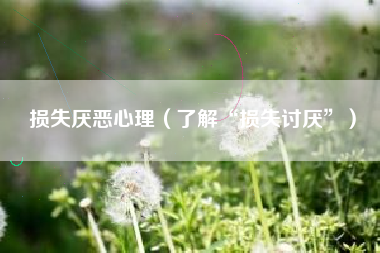 详细阅读:损失厌恶心理(了解“损失讨厌”) 损失厌恶心理(了解“损失讨厌”)