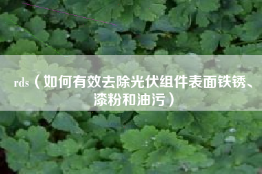 rds（如何有效去除光伏组件表面铁锈、漆粉和油污）