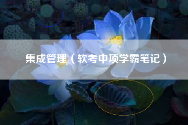 集成管理（软考中项学霸笔记）