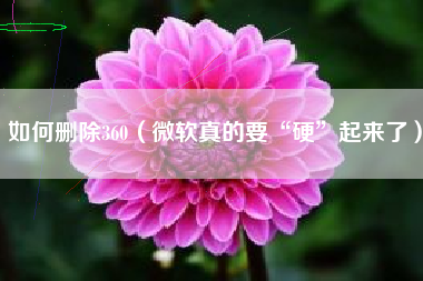 如何删除360（微软真的要“硬”起来了）
